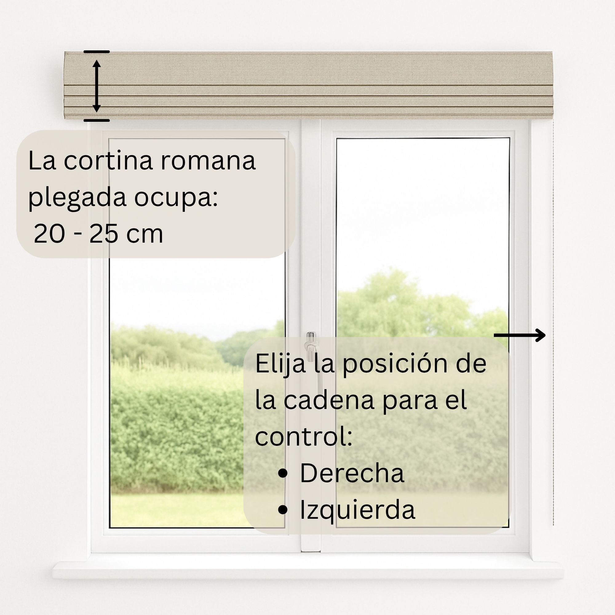 Estores Plegables Ramo de Rosas Crema