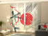 Paneles Japoneses Sol Rojo Chino Abstracto