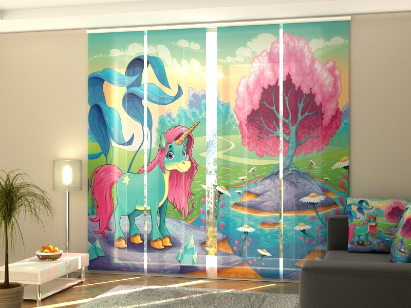 Paneles Japoneses Unicornio Feliz