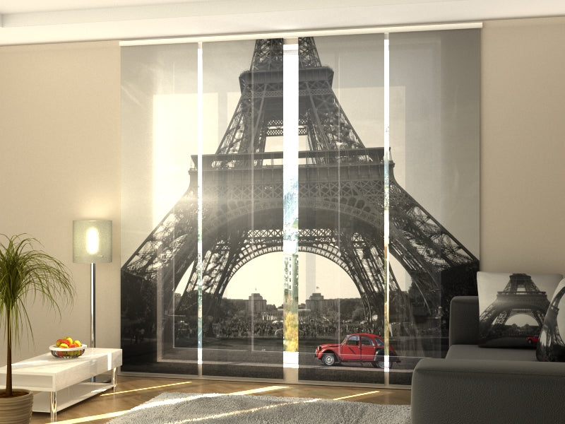Paneles Japoneses Coche Retro y Torre Eiffel