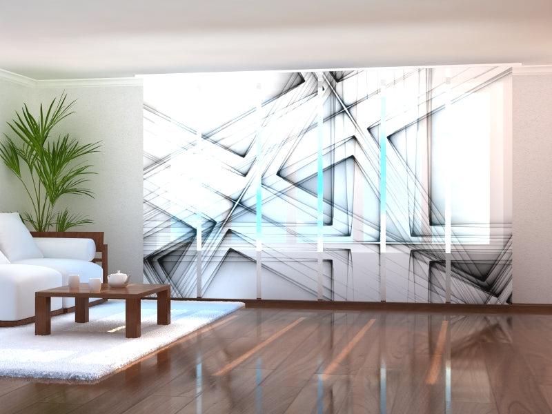 Paneles Japoneses Líneas Abstractas en Blanco y Negro