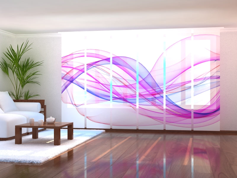 Paneles Japoneses Ondas Abstractas Moradas