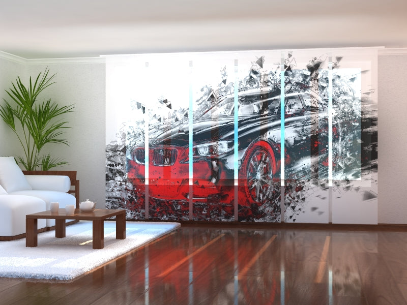 Paneles Japoneses Coche Negro Artístico