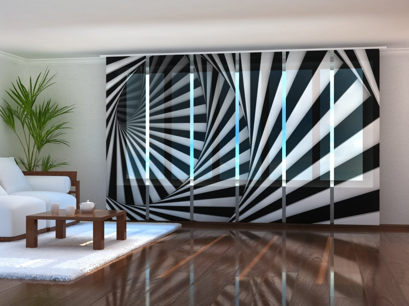 Paneles Japoneses Espiral en Blanco y Negro