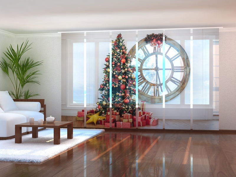 Paneles Japoneses Árbol navideño y Gran Reloj