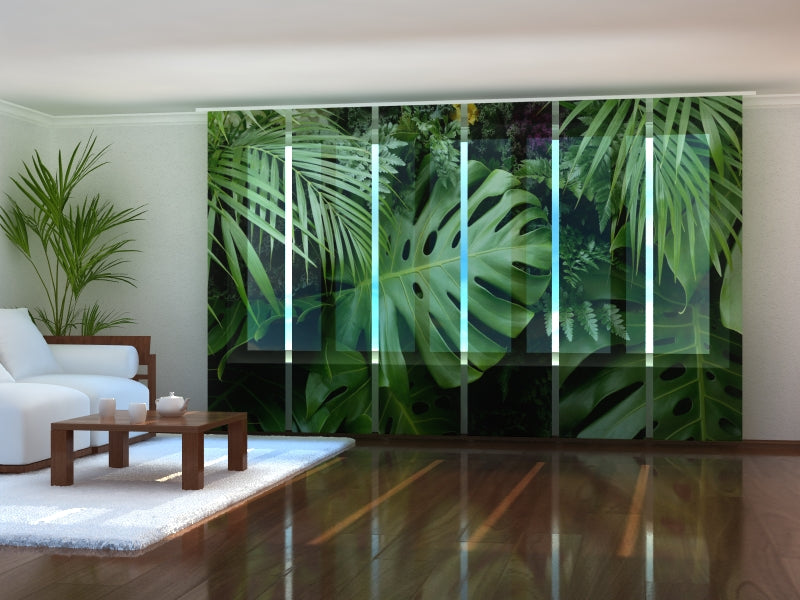 Paneles Japoneses Hojas Tropicales Verdes