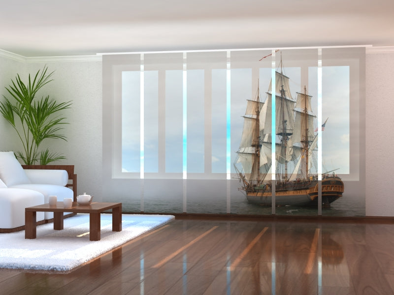Paneles Japoneses Barco Pirata en la Niebla