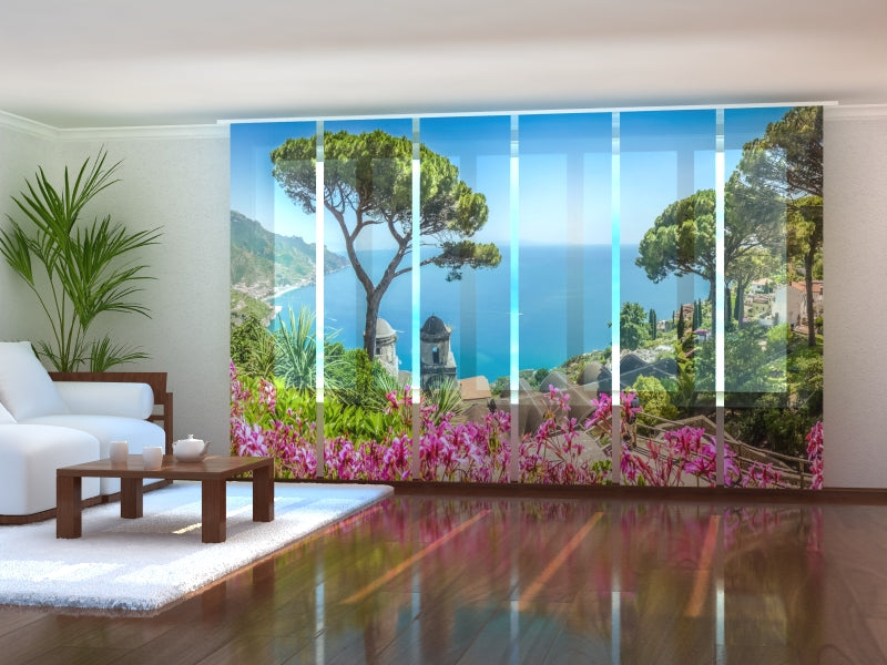 Paneles Japoneses Jardines de Villa Rufolo en la costa de Amalfi