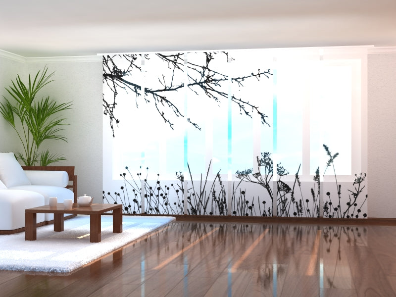 Paneles Japoneses Sombra de Hierba y Árbol