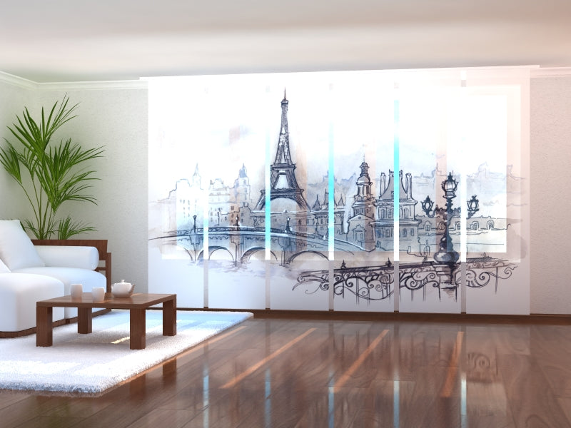 Paneles Japoneses Acuarela de París