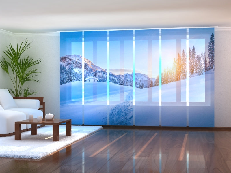 Paneles Japoneses Maravillas Invernales en los Alpes