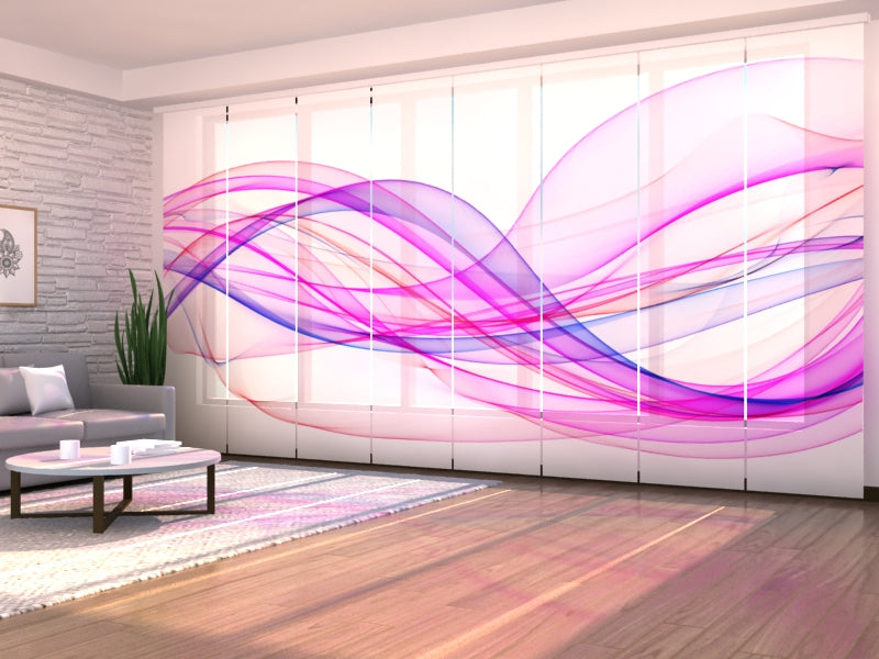 Paneles Japoneses Ondas Abstractas Moradas