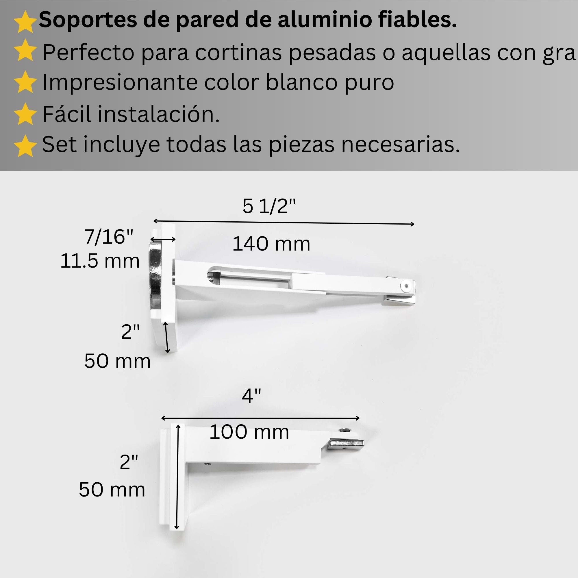 Riel de Cortina Simple, Blanco, Montado en la Pared – Hecho a Medida, Diseño Elegante y Moderno.