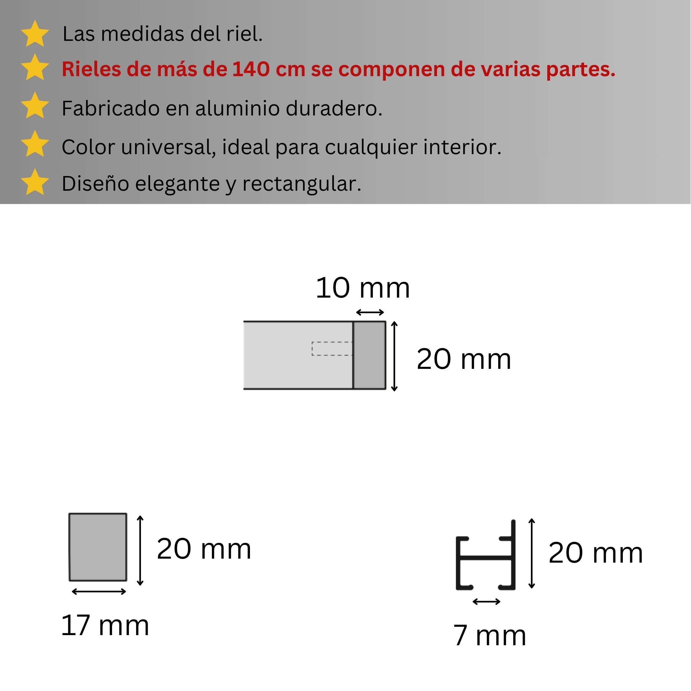 Riel de Cortina Simple, Plateado Claro, Montado en la Pared – Hecho a Medida, Diseño Elegante y Moderno.