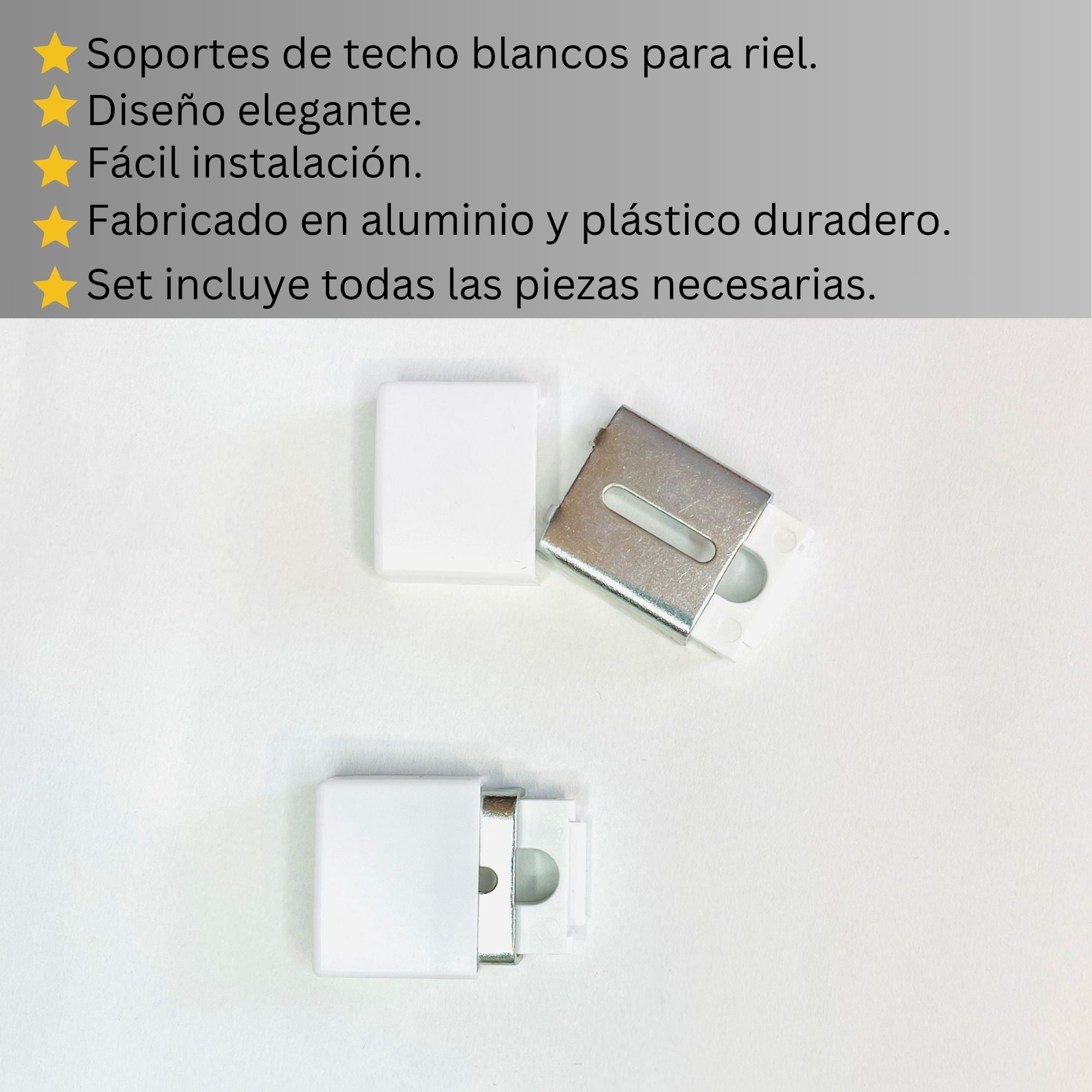 Riel de Cortina Simple, Blanco, Montado en el Techo – Cualquier Tamaño Personalizado, Diseño Elegante y Funcional.
