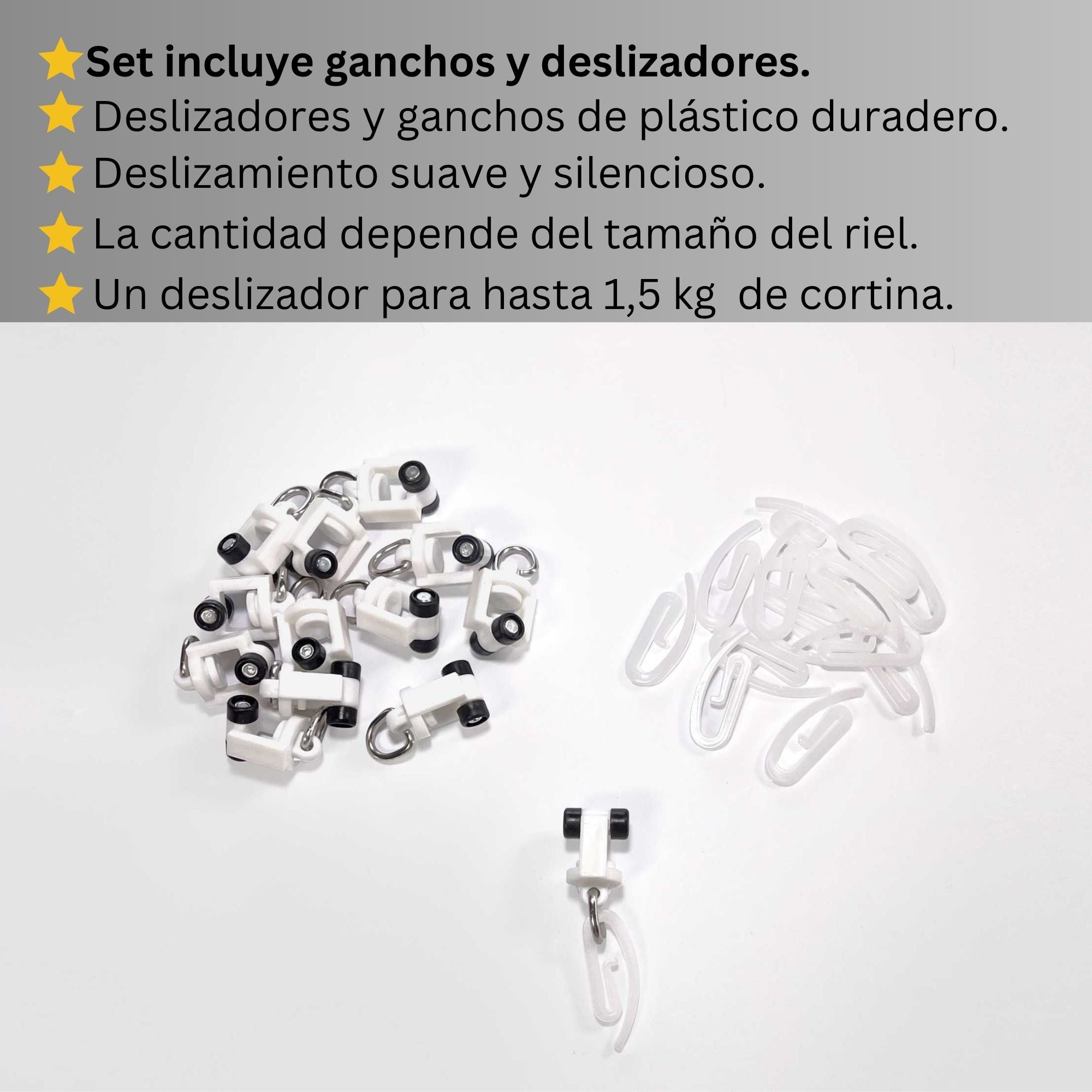 Riel de Cortina Simple, Blanco, Montado en el Techo – Cualquier Tamaño Personalizado, Diseño Elegante y Funcional.