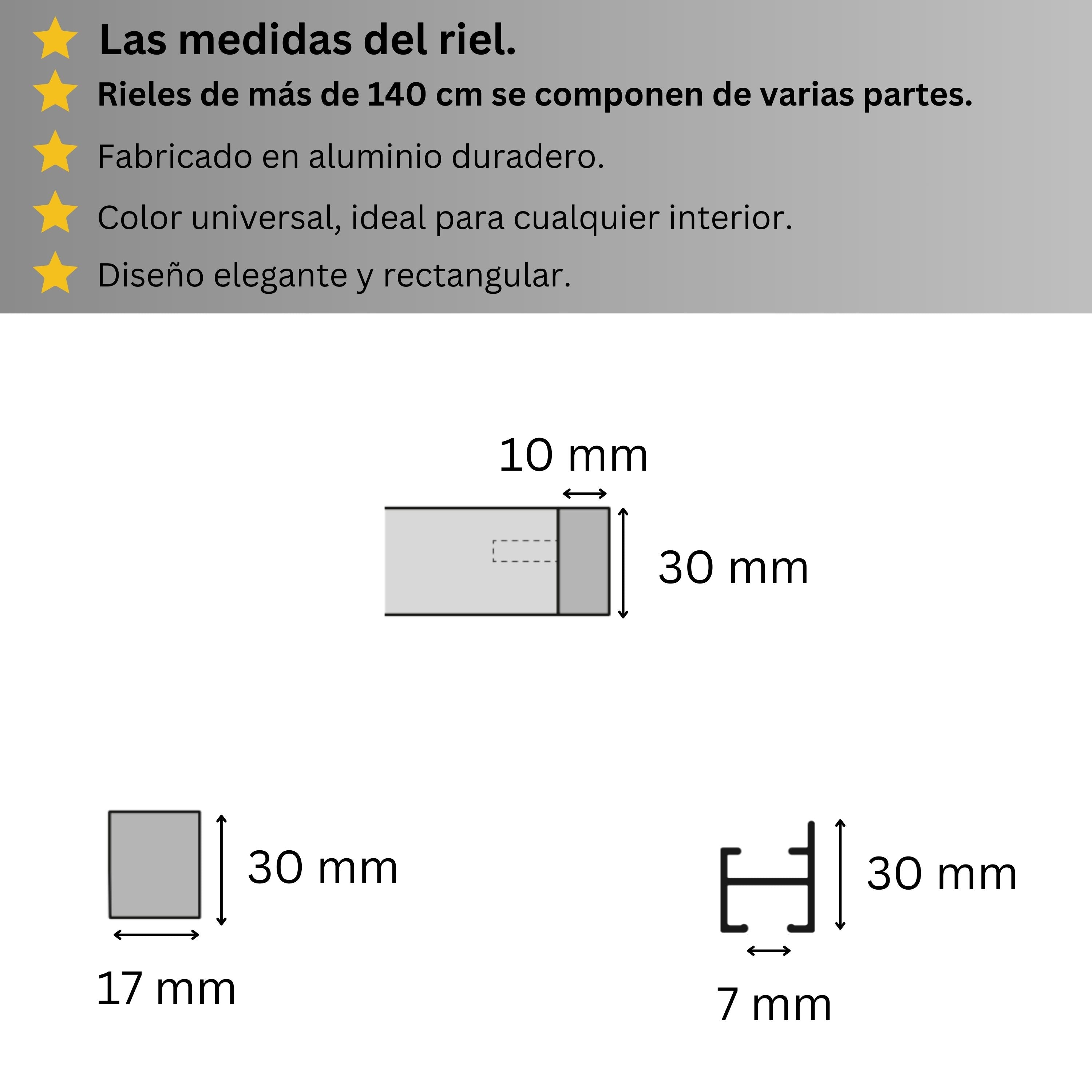 Doble Riel de Cortina, Dorado, Montado en la Pared – Tamaños personalizados, diseño moderno y elegante.