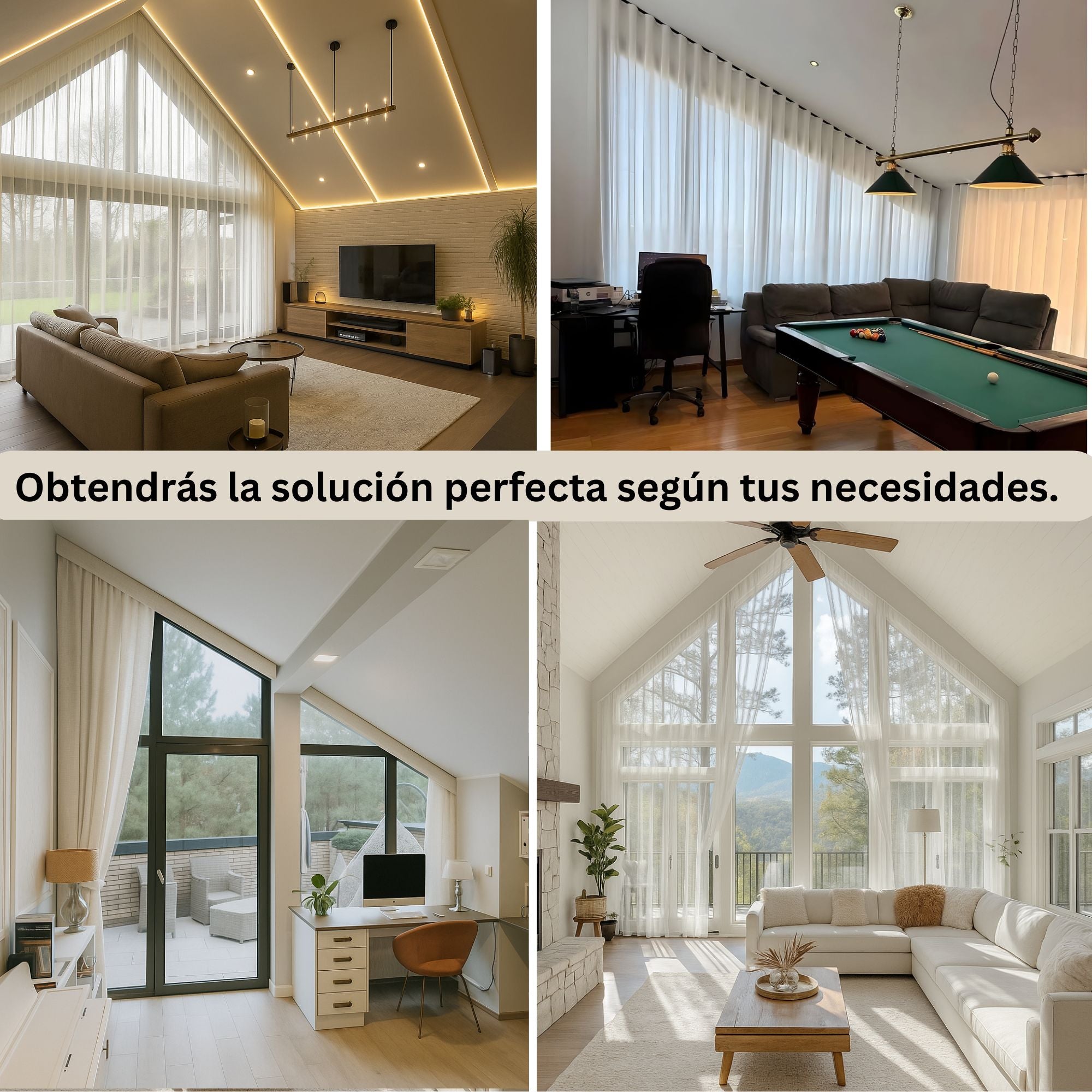 Cortinas Angulares a Medida: Solución Completa para Ventanas Inclinadas y Techos Abovedados