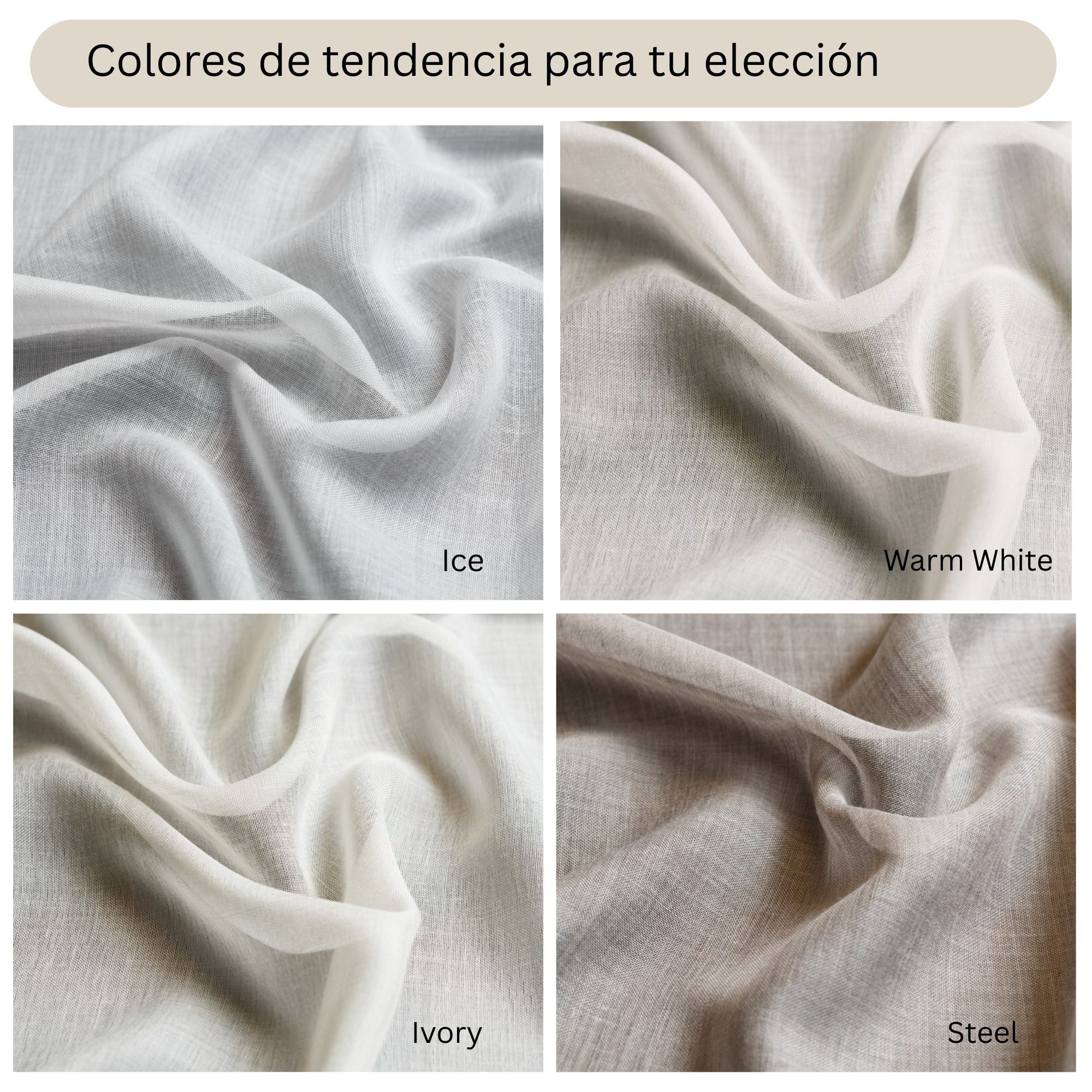 Visillo Emily Premium a medida, Efecto Lino, 8 Colores