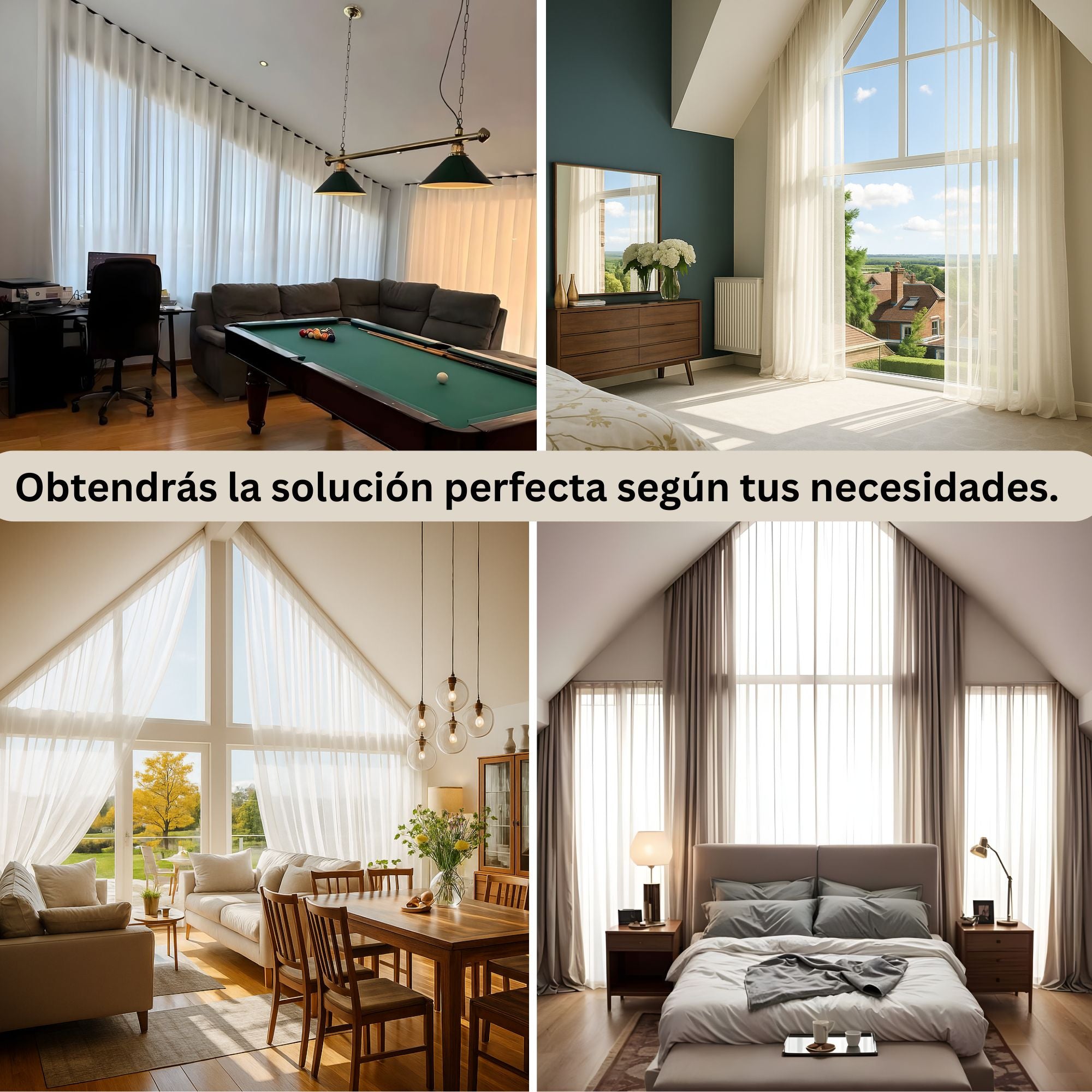 Cortinas Angulares a Medida: Solución Completa para Ventanas Inclinadas y Techos Abovedados