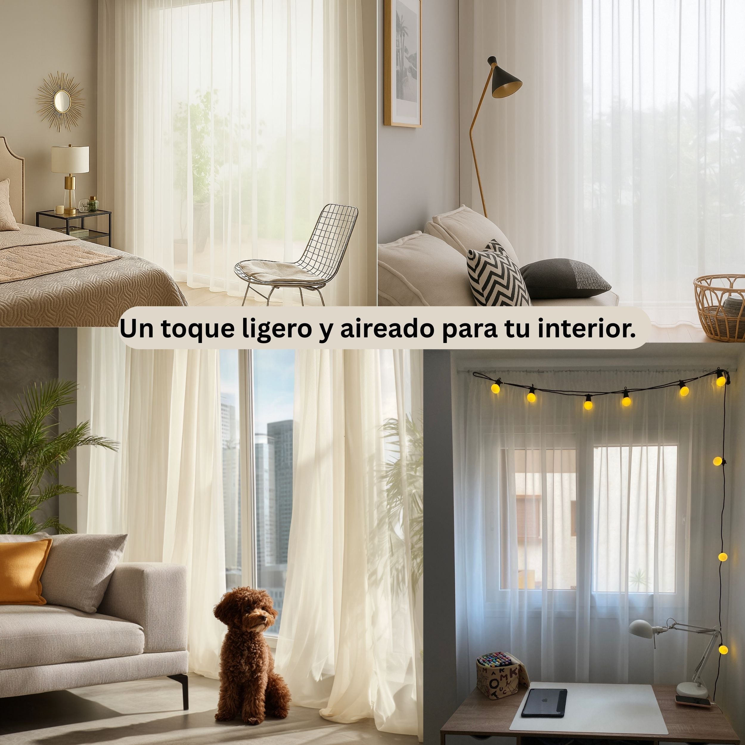 Cortina Traslúcida (Visillo) Blanca Premium – Hecha a Medida para un Acabado Perfecto