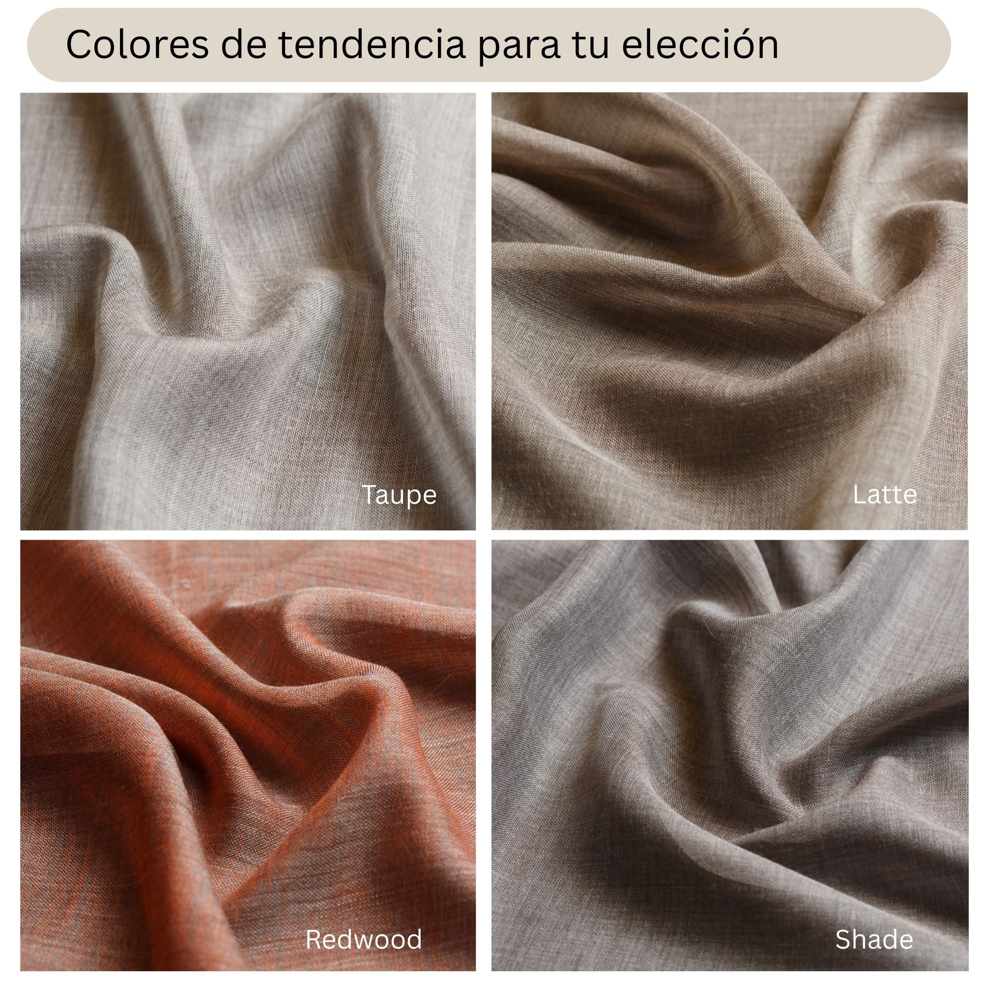 Visillo Emily Premium a medida, Efecto Lino, 8 Colores