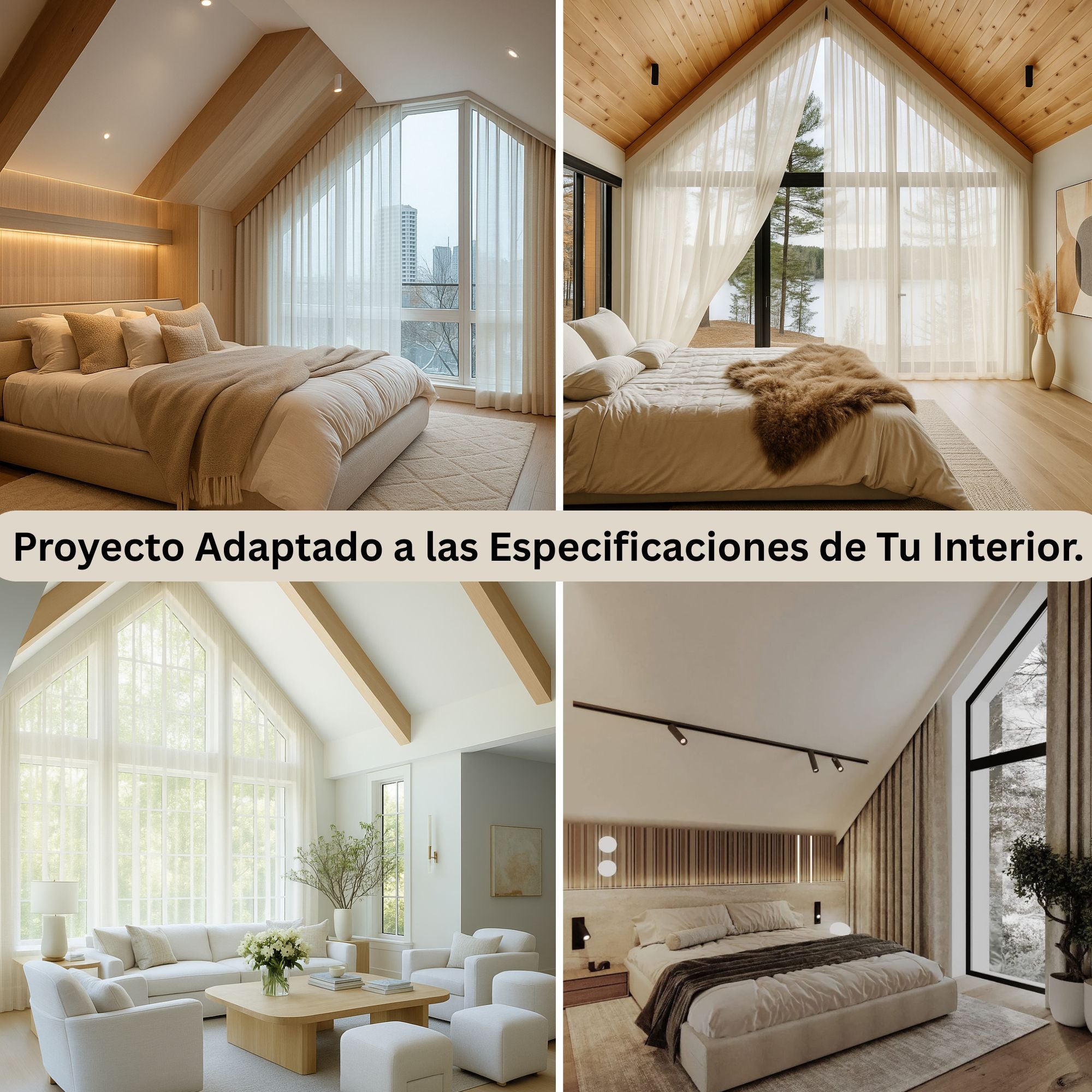 Cortinas Angulares a Medida: Solución Completa para Ventanas Inclinadas y Techos Abovedados