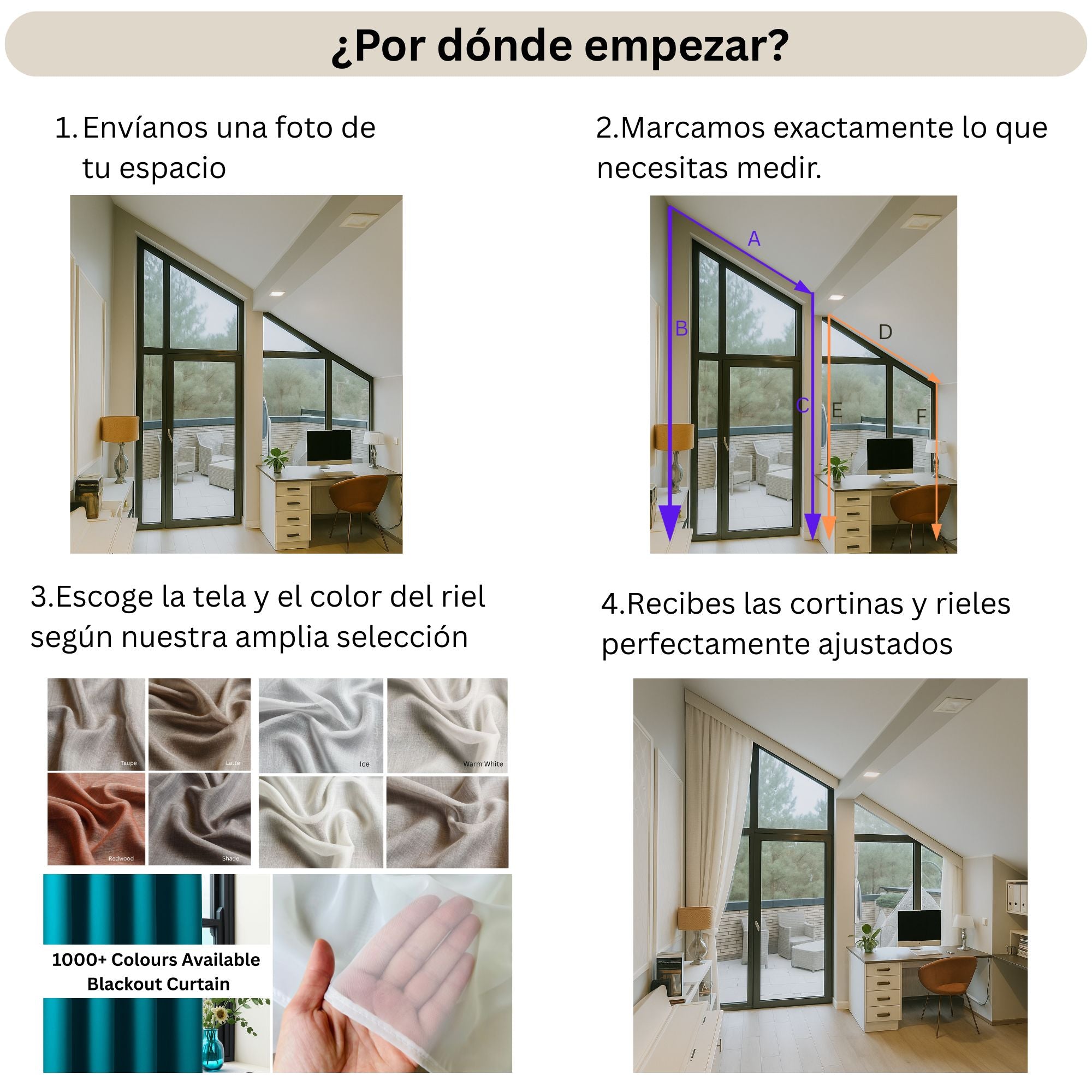 Cortinas Angulares a Medida Blackout - Solución para Ventanas Inclinadas