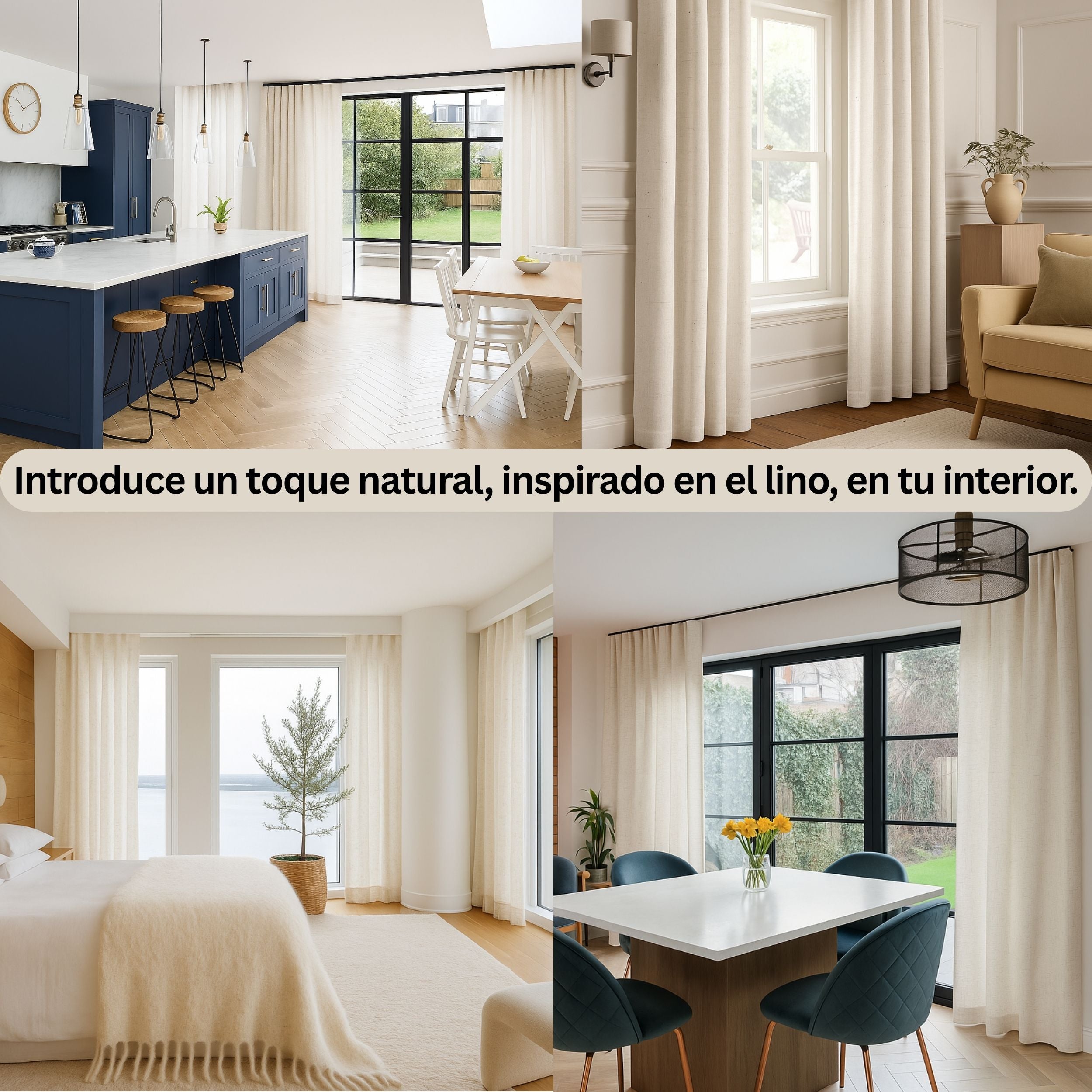 Cortinas de Mezcla de Lino a Medida: Aspecto Natural, Durabilidad Moderna
