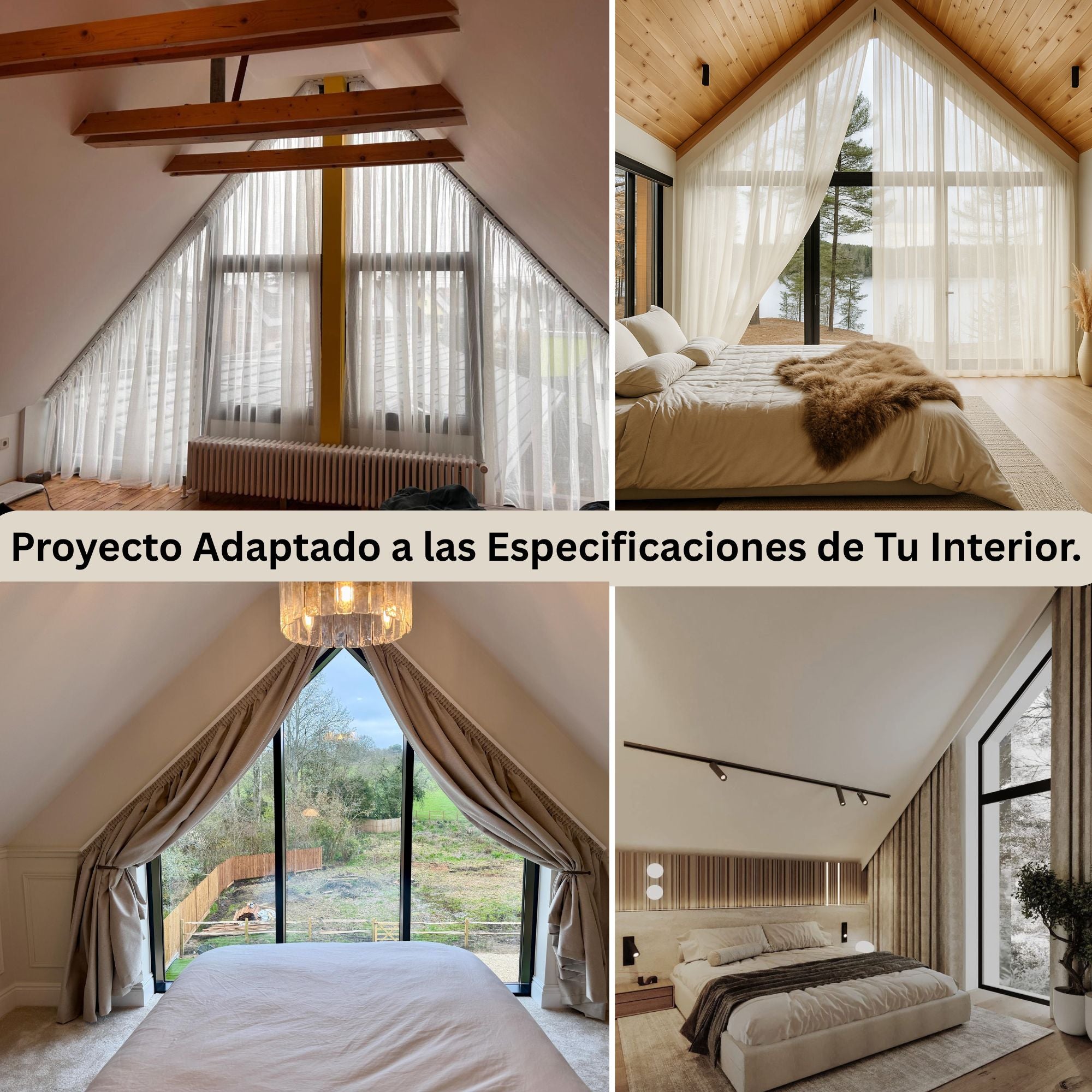 Cortinas Angulares a Medida Blackout - Solución para Ventanas Inclinadas