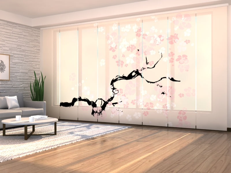 Paneles Japoneses Cerezo en Flor Abstracto
