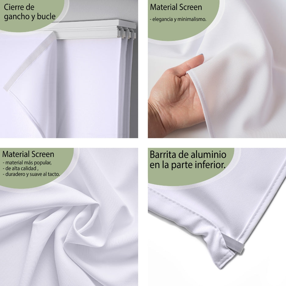 Set de 4 Paneles Japoneses con un Riel de 4 vías, Maravilloso Muro de Flores, Medidas: 60x300 cm