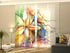 Set de 4 Paneles Japoneses con un Riel de 4 vías, Acuarela Floral Abstracta Sobre Lienzo, Medidas: 60x245 cm