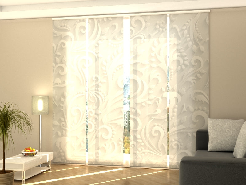 Paneles Japoneses Relieve Victoriano Floral