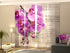 Set de 4 Paneles Japoneses con un Riel de 4 vías, Orquídea y Árbol 2, Medidas: 60x300 cm