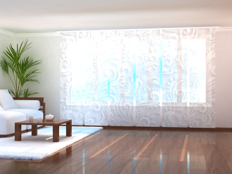 Paneles Japoneses Relieve Victoriano Floral