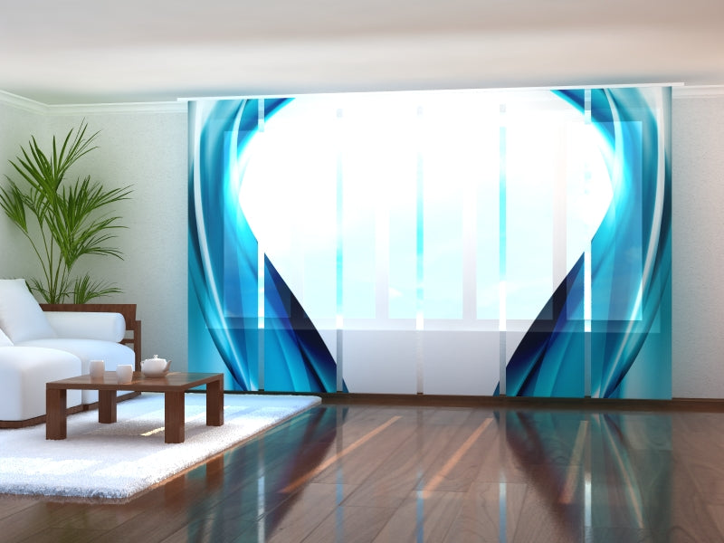 Paneles Japoneses Olas Abstractas Noche Azul