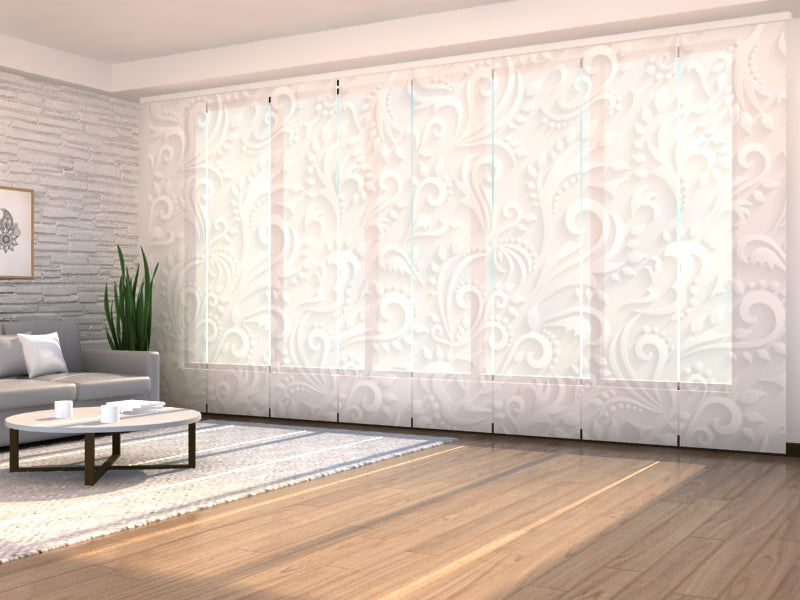 Paneles Japoneses Relieve Victoriano Floral