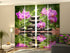 Set de 4 Paneles Japoneses con un Riel de 4 vías, Orquídeas en el Jardín, Medidas: 60x245 cm