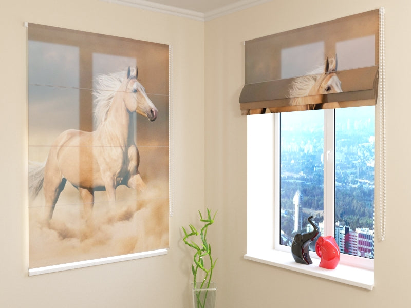 Estores Plegables Hermoso Caballo Palomino Rubio