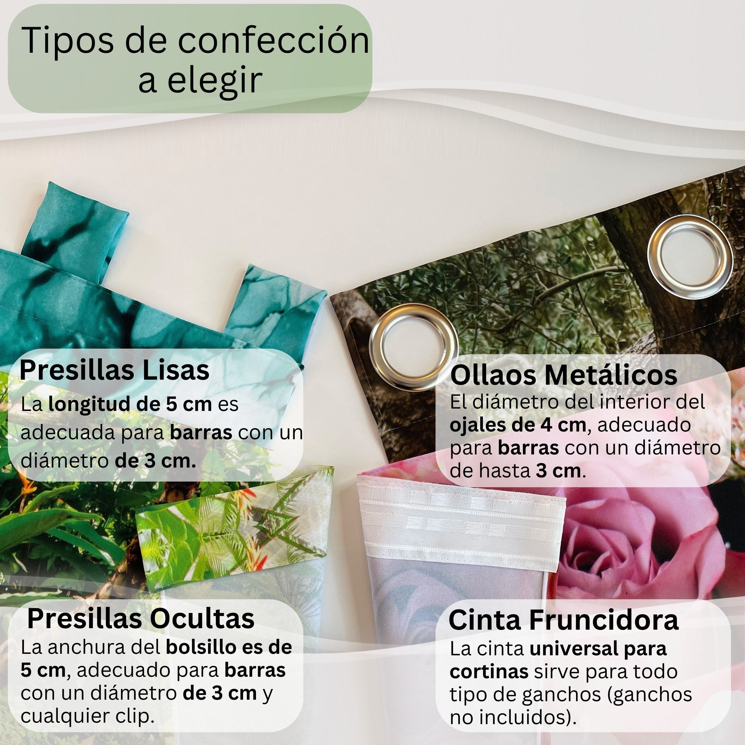 Cortina Pequeños Pájaros en un Árbol en Flor