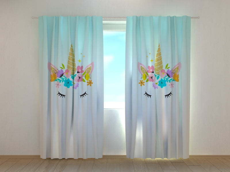 Cortina Unicornio con Flores